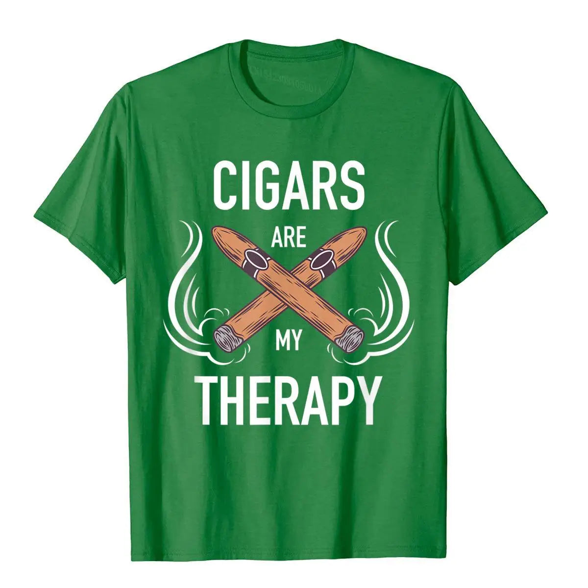 Funny Cigar Smoker Tshirt Cigars Are My Therapy Gift Shirt T-Shirt Man Brand Comfortable Tops Shirts Cotton T Shirt Hip Hop