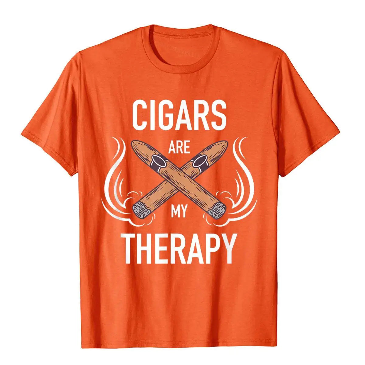 Funny Cigar Smoker Tshirt Cigars Are My Therapy Gift Shirt T-Shirt Man Brand Comfortable Tops Shirts Cotton T Shirt Hip Hop