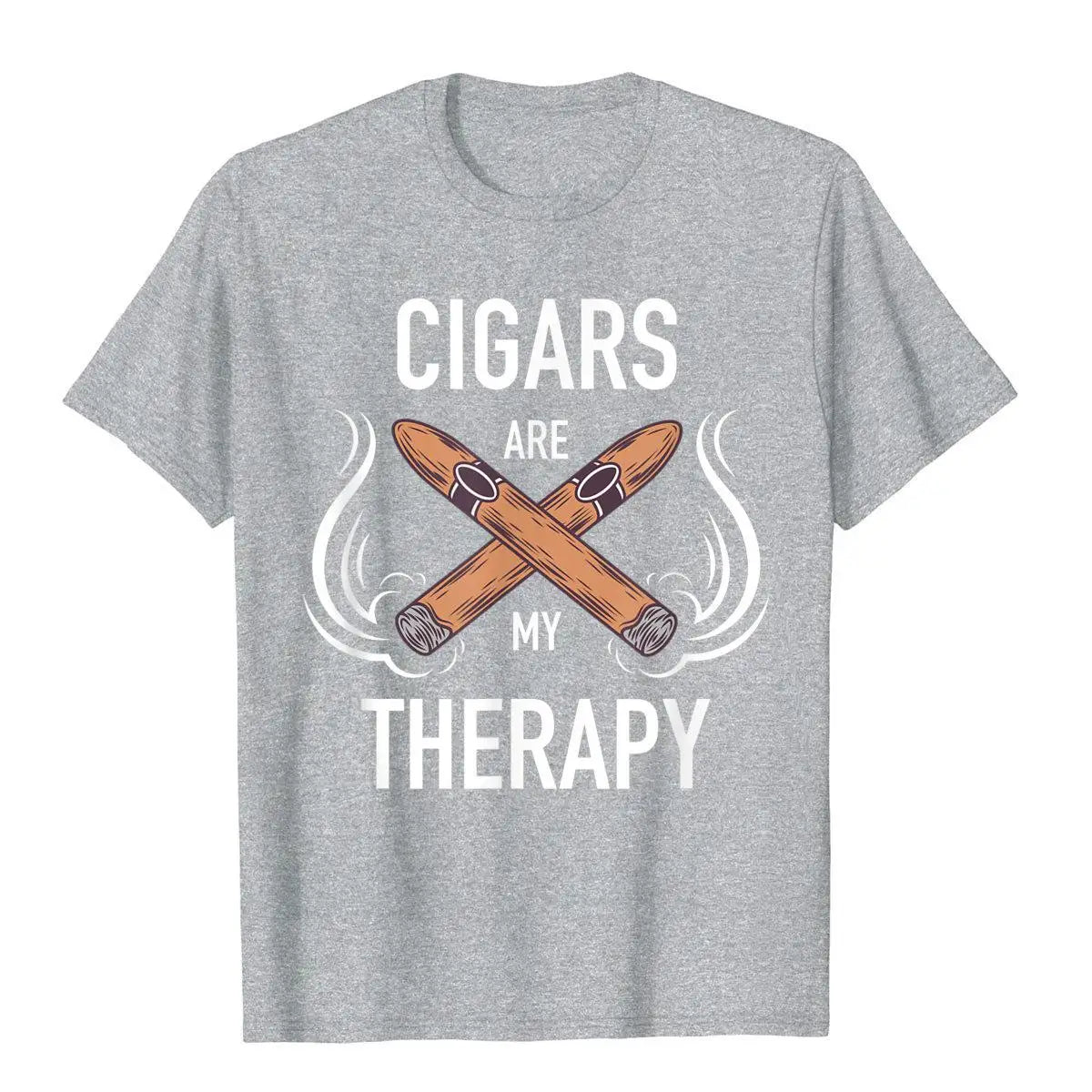 Funny Cigar Smoker Tshirt Cigars Are My Therapy Gift Shirt T-Shirt Man Brand Comfortable Tops Shirts Cotton T Shirt Hip Hop