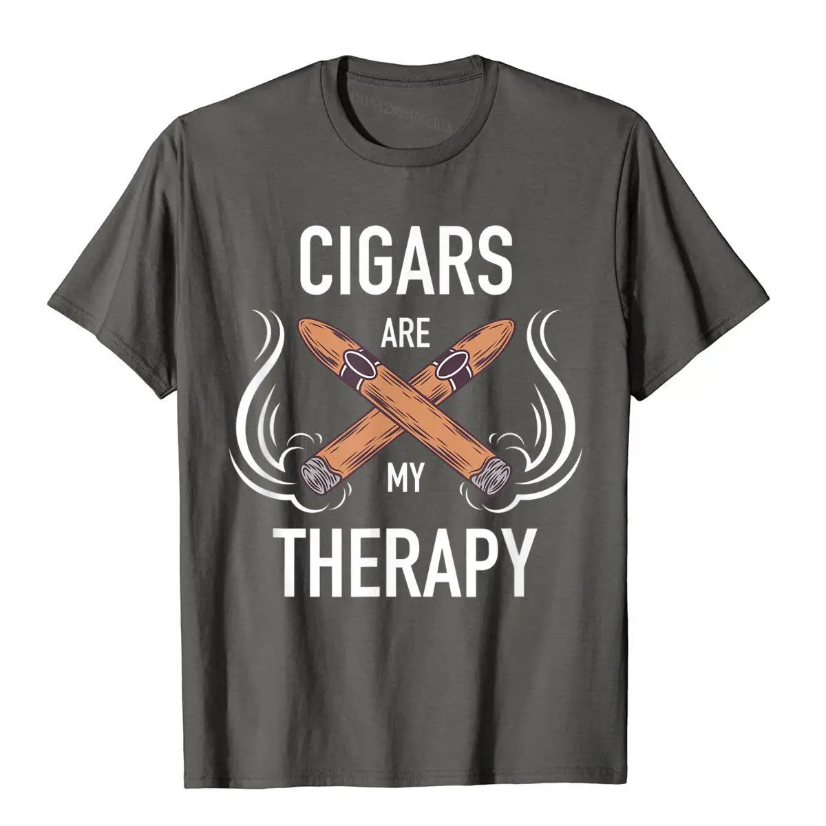 Funny Cigar Smoker Tshirt Cigars Are My Therapy Gift Shirt T-Shirt Man Brand Comfortable Tops Shirts Cotton T Shirt Hip Hop