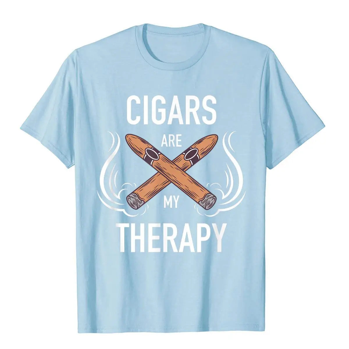 Funny Cigar Smoker Tshirt Cigars Are My Therapy Gift Shirt T-Shirt Man Brand Comfortable Tops Shirts Cotton T Shirt Hip Hop