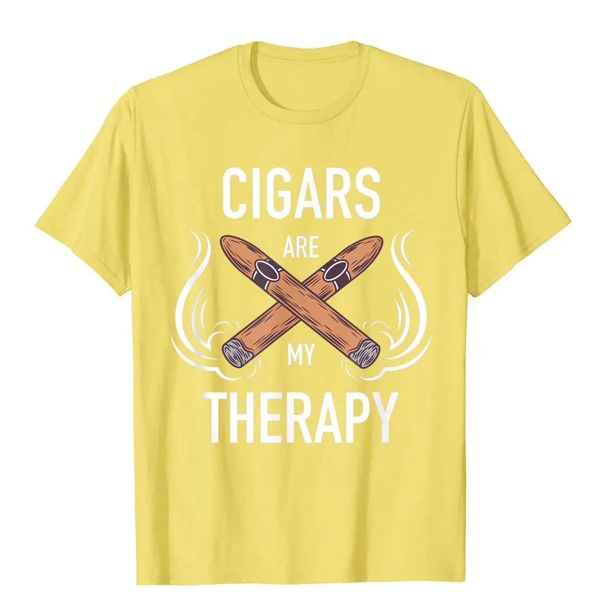 Funny Cigar Smoker Tshirt Cigars Are My Therapy Gift Shirt T-Shirt Man Brand Comfortable Tops Shirts Cotton T Shirt Hip Hop
