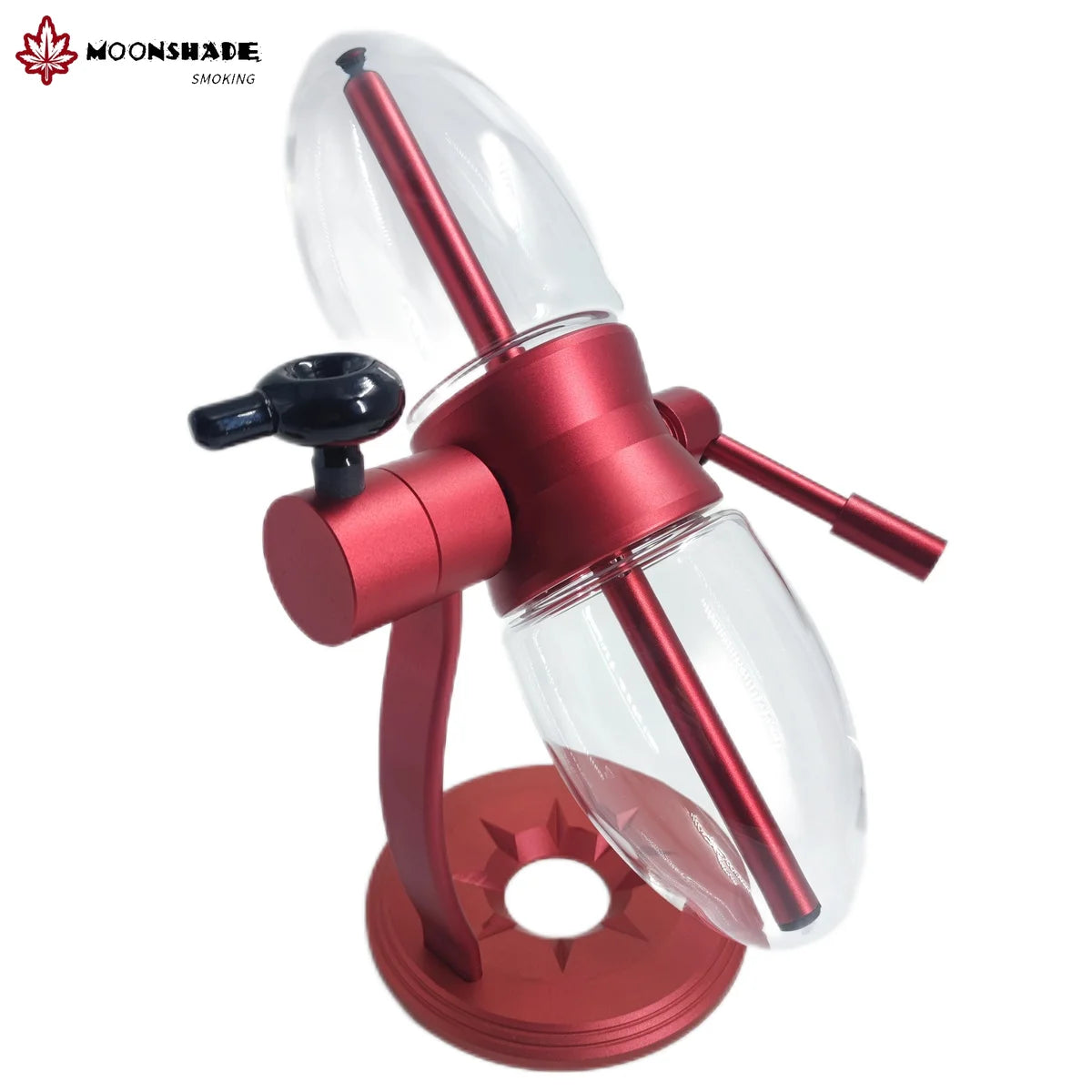 MOONSHADE New Olive Style Gravity Water Smoking Pipe with Tobacco Bowl 360° Rotating Glass Grass Shisha Pipe Smoke Accessories