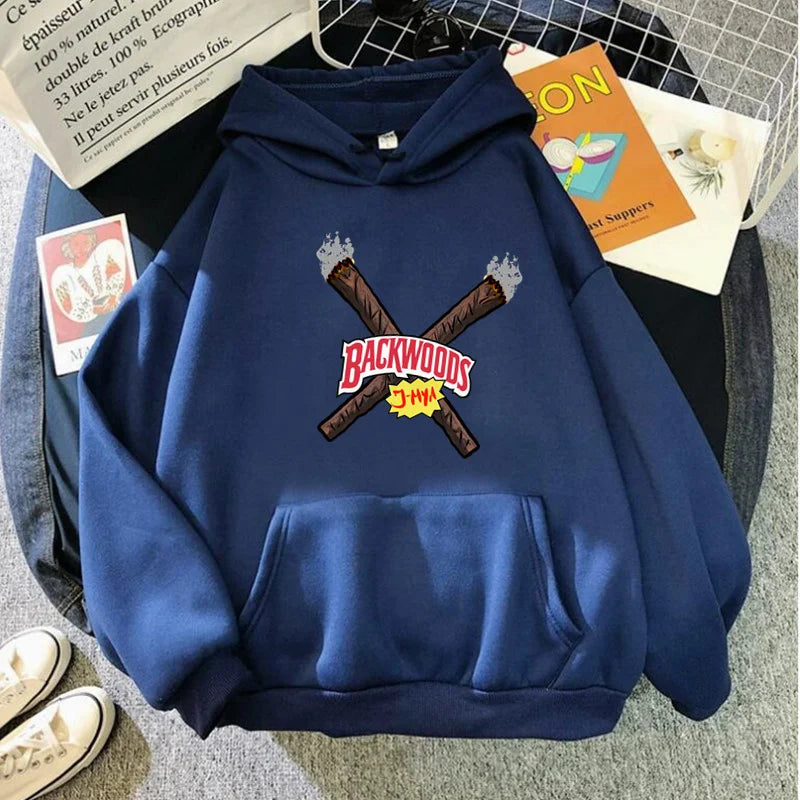 Backwood Autumn Women Hoodies Hip Hop Fleece Woman Casual Pullover Unisex Male Female Hoody Y2K Fashion Clothes Streetwear