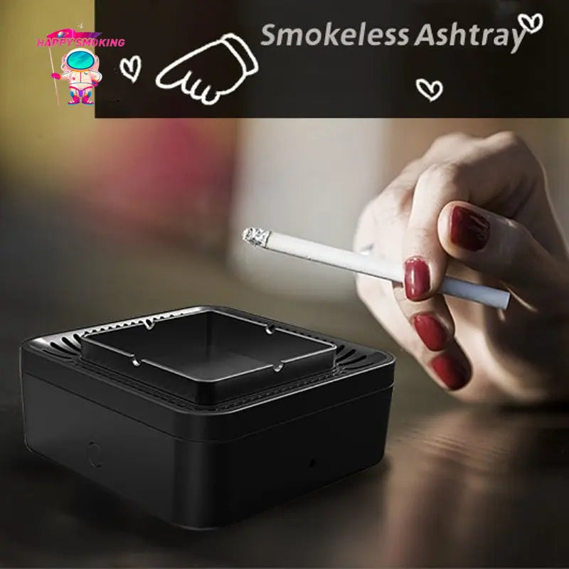HAPPYSMOKING Smokeless Cigar Ashtray Rechargeable Smoke Air Purifier 4000mA Cigarette Cenicero Ash Tray Desk Accessories