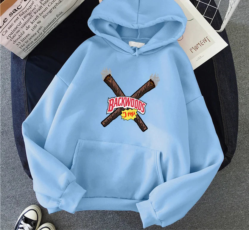 Backwood Autumn Women Hoodies Hip Hop Fleece Woman Casual Pullover Unisex Male Female Hoody Y2K Fashion Clothes Streetwear
