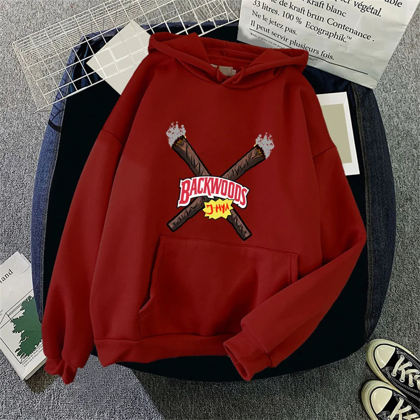 Backwood Autumn Women Hoodies Hip Hop Fleece Woman Casual Pullover Unisex Male Female Hoody Y2K Fashion Clothes Streetwear