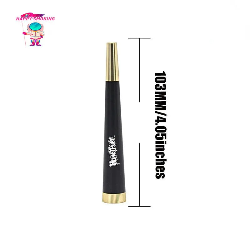 HAPPY SMOKING Metal Conical Smoking Pipe with Filter Mouth Tips Removable Tobacco Pipas Smoke Accessories
