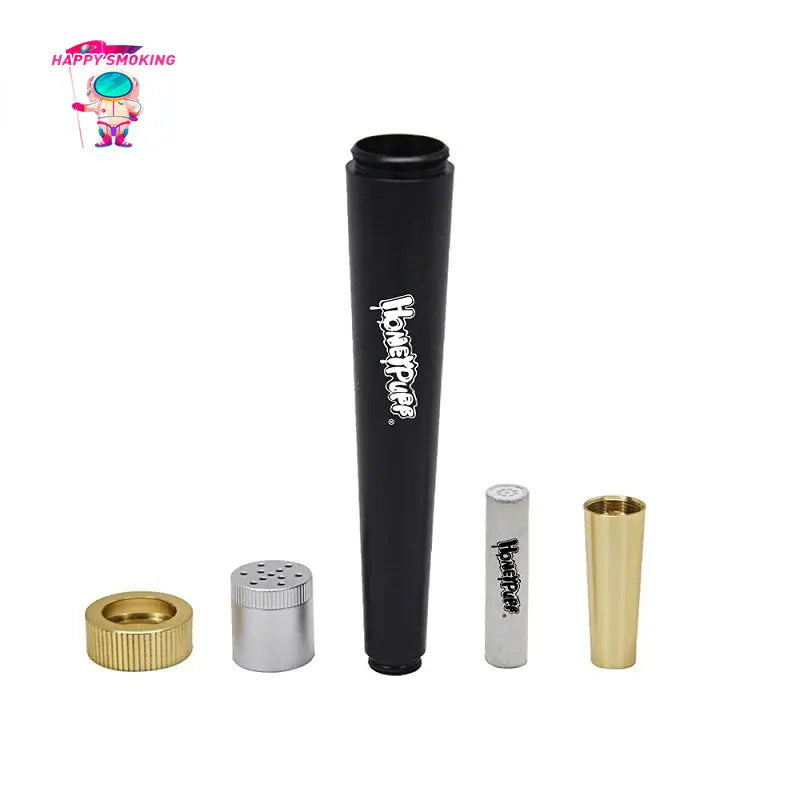 HAPPY SMOKING Metal Conical Smoking Pipe with Filter Mouth Tips Removable Tobacco Pipas Smoke Accessories