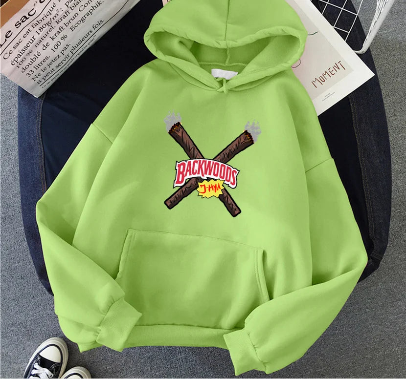 Backwood Autumn Women Hoodies Hip Hop Fleece Woman Casual Pullover Unisex Male Female Hoody Y2K Fashion Clothes Streetwear