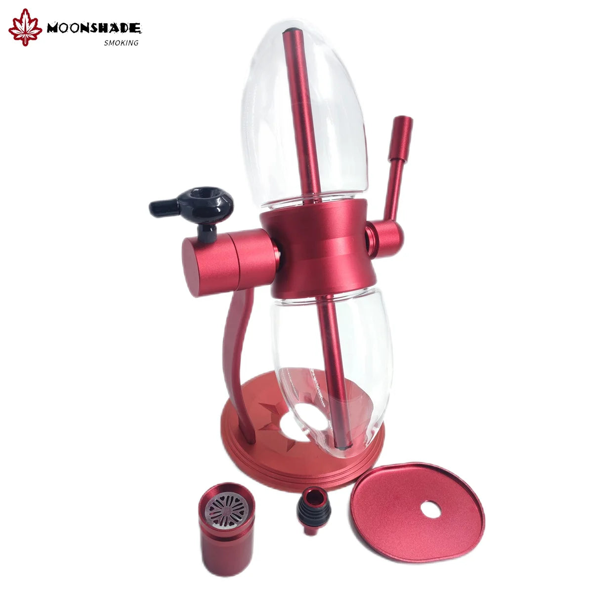 MOONSHADE New Olive Style Gravity Water Smoking Pipe with Tobacco Bowl 360° Rotating Glass Grass Shisha Pipe Smoke Accessories