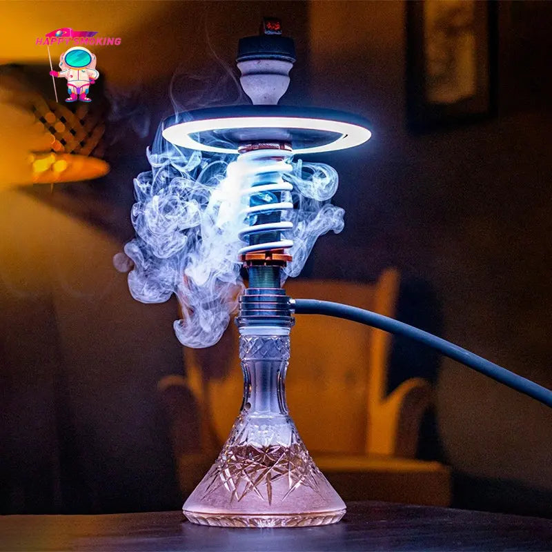 HAPPY SMOKING LED Hookah Light Show Shisha Ring Lamp Magnet Viscose with Remote Control