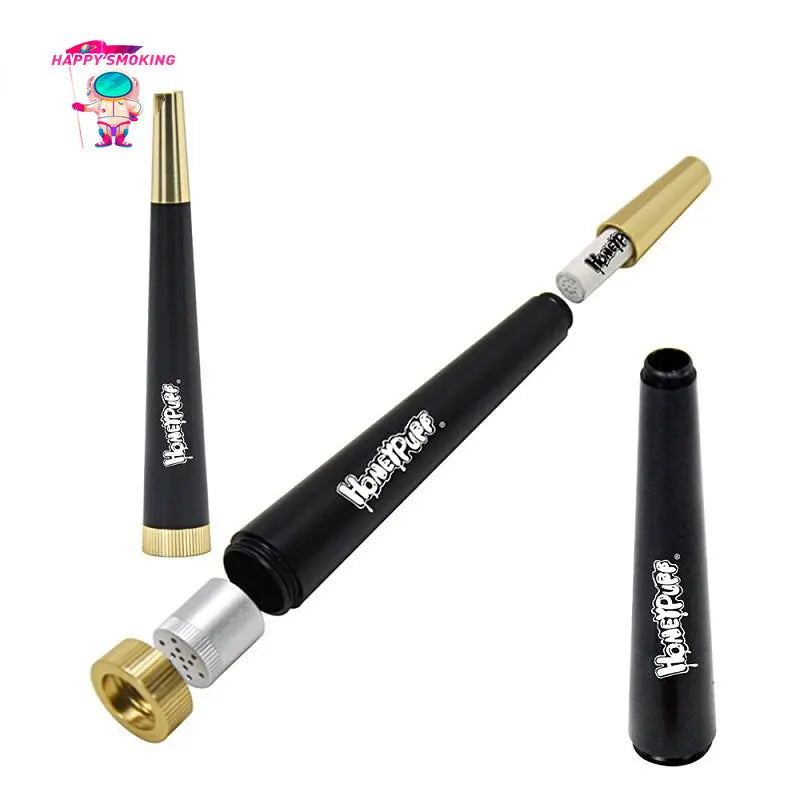 HAPPY SMOKING Metal Conical Smoking Pipe with Filter Mouth Tips Removable Tobacco Pipas Smoke Accessories