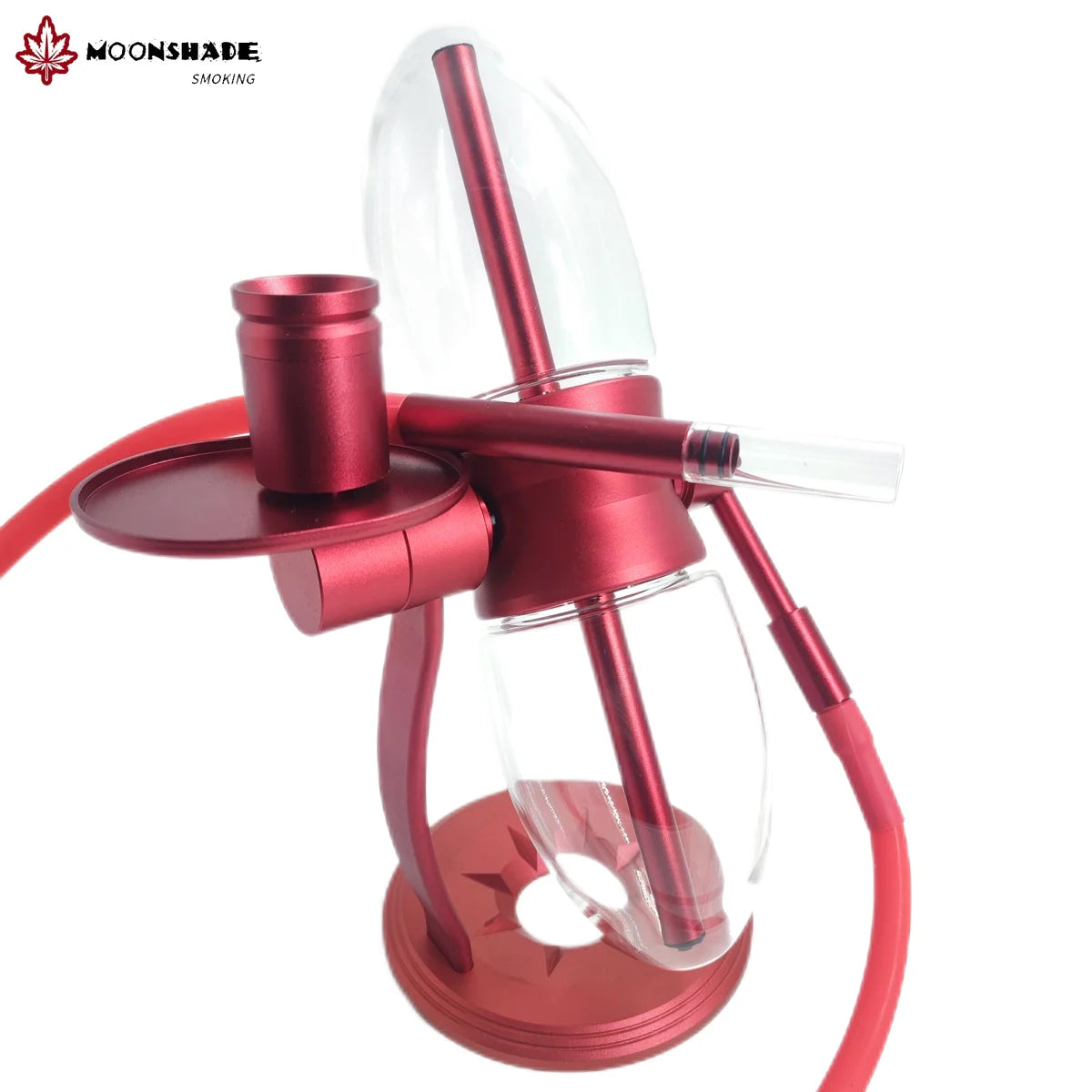 MOONSHADE New Olive Style Gravity Water Smoking Pipe with Tobacco Bowl 360° Rotating Glass Grass Shisha Pipe Smoke Accessories