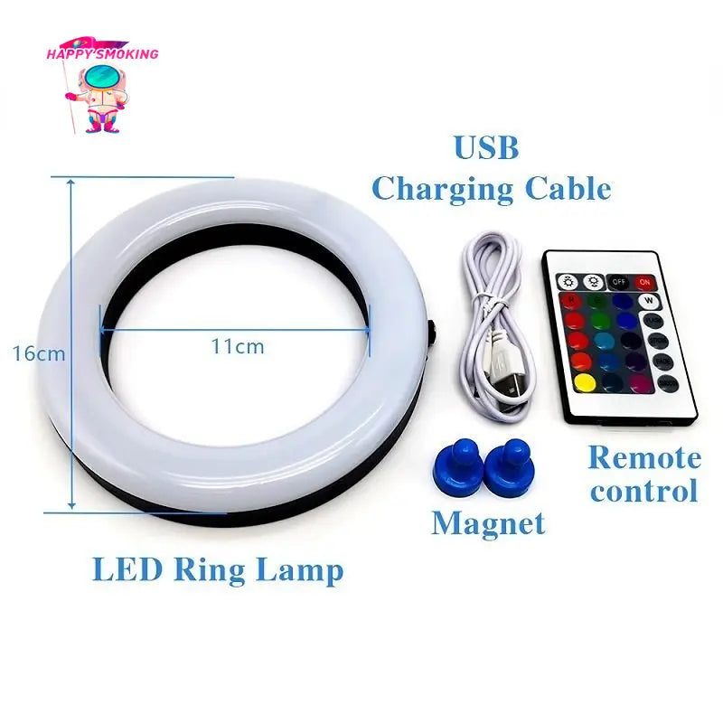 HAPPY SMOKING LED Hookah Light Show Shisha Ring Lamp Magnet Viscose with Remote Control