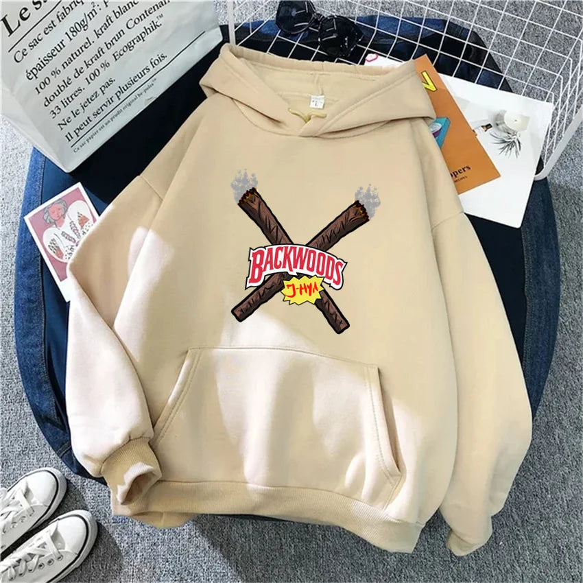 Backwood Autumn Women Hoodies Hip Hop Fleece Woman Casual Pullover Unisex Male Female Hoody Y2K Fashion Clothes Streetwear