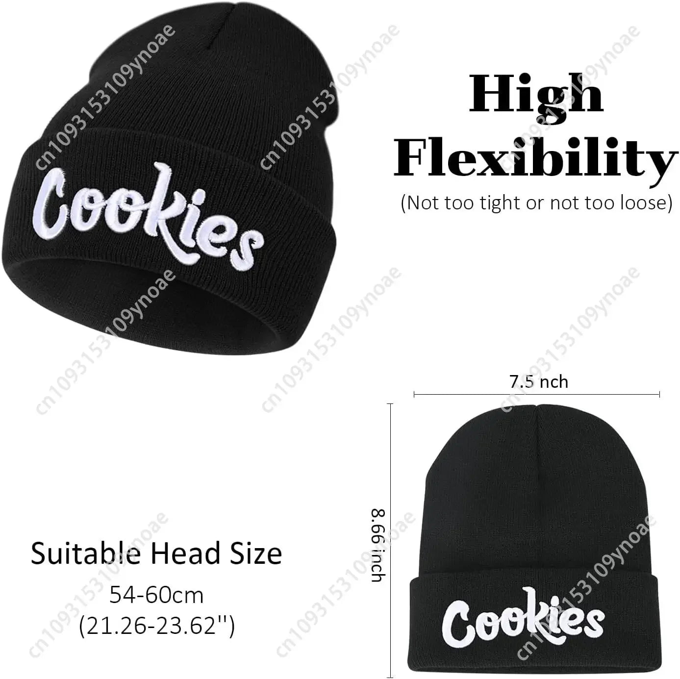 Cookies Embroidery Beanie Hat Winter Knitted Slouchy Cuffed Skull Cap Warm Ski Hats Men Women Soft Comfortable Classic Fashion