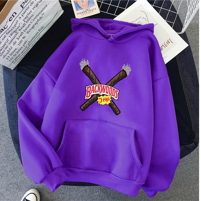 Backwood Autumn Women Hoodies Hip Hop Fleece Woman Casual Pullover Unisex Male Female Hoody Y2K Fashion Clothes Streetwear