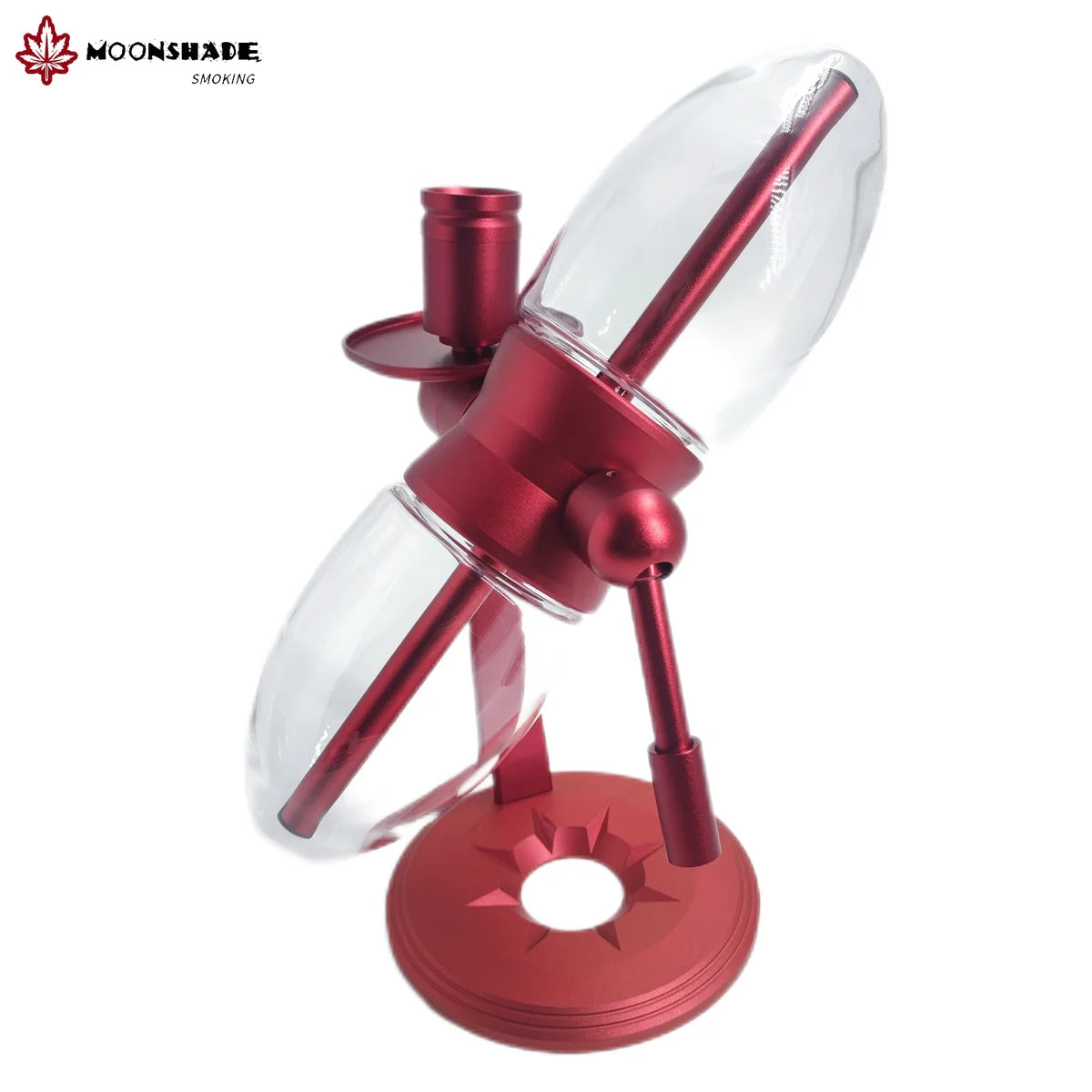 MOONSHADE New Olive Style Gravity Water Smoking Pipe with Tobacco Bowl 360° Rotating Glass Grass Shisha Pipe Smoke Accessories