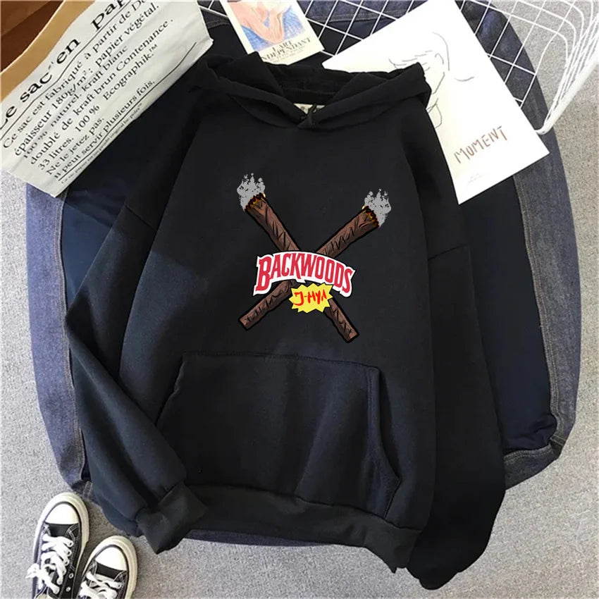 Backwood Autumn Women Hoodies Hip Hop Fleece Woman Casual Pullover Unisex Male Female Hoody Y2K Fashion Clothes Streetwear