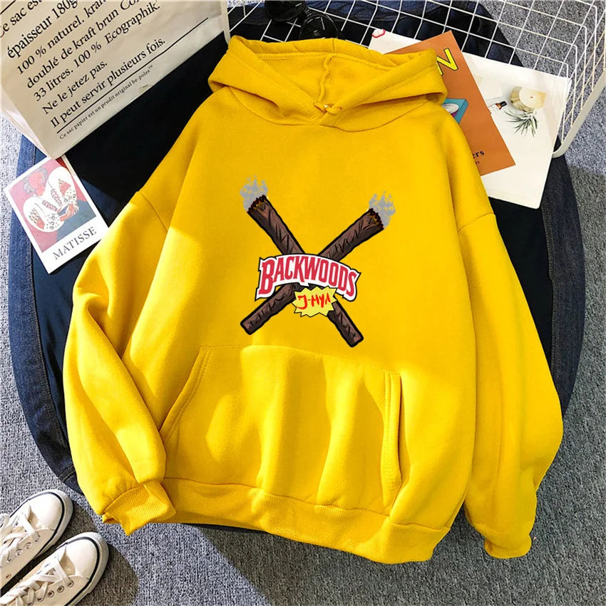 Backwood Autumn Women Hoodies Hip Hop Fleece Woman Casual Pullover Unisex Male Female Hoody Y2K Fashion Clothes Streetwear