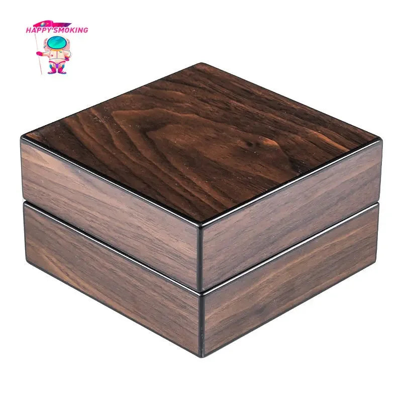 HAPPY Multifunctional Cigar Ashtray Foldable Walnut Wood Box Include Cigar Cutter Holder and Hole Opener Smoking Accessories