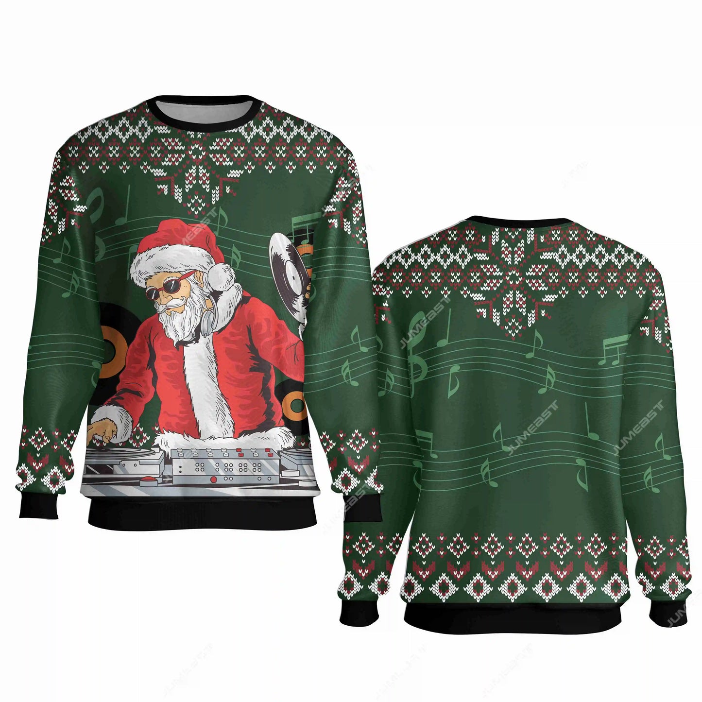 Jumeast Merry Fishmas Men Sweatshirt Hail Santa Women Cutecore Streetwear Christmas Santa Marijuana Graphic Funny DJ Pullover