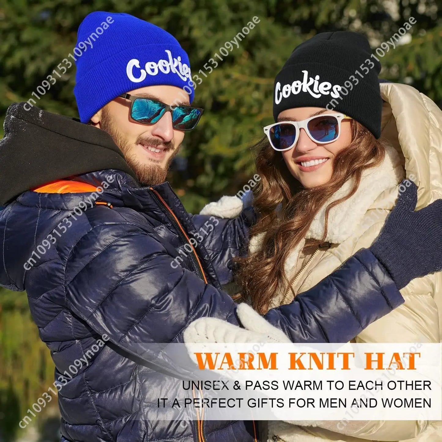 Cookies Embroidery Beanie Hat Winter Knitted Slouchy Cuffed Skull Cap Warm Ski Hats Men Women Soft Comfortable Classic Fashion