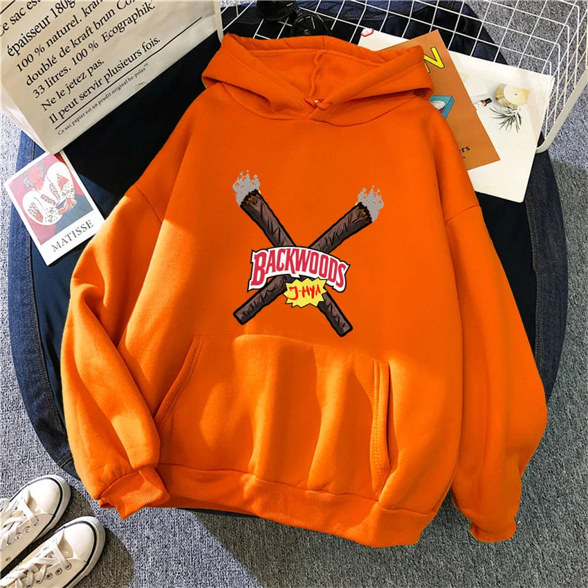 Backwood Autumn Women Hoodies Hip Hop Fleece Woman Casual Pullover Unisex Male Female Hoody Y2K Fashion Clothes Streetwear