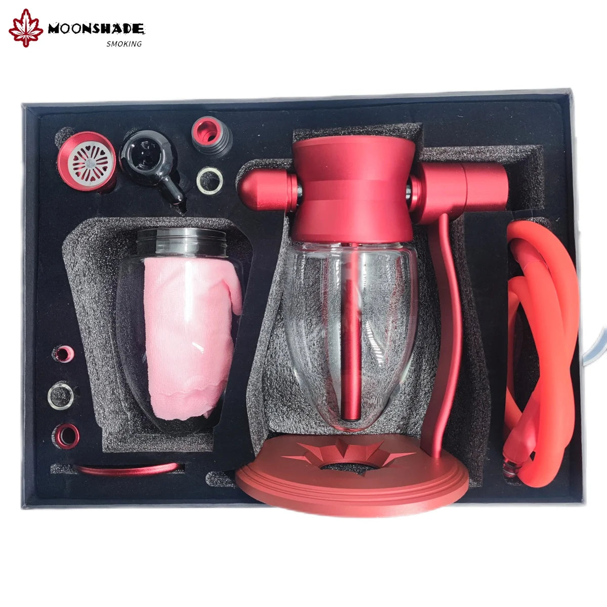 MOONSHADE New Olive Style Gravity Water Smoking Pipe with Tobacco Bowl 360° Rotating Glass Grass Shisha Pipe Smoke Accessories