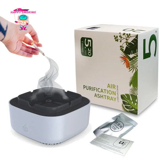 HAPPYSMOKING Cigarette Ashtray with Air Purifier Function for Filtering Second-Hand Smoke From Remove Odor Smoking Accessories