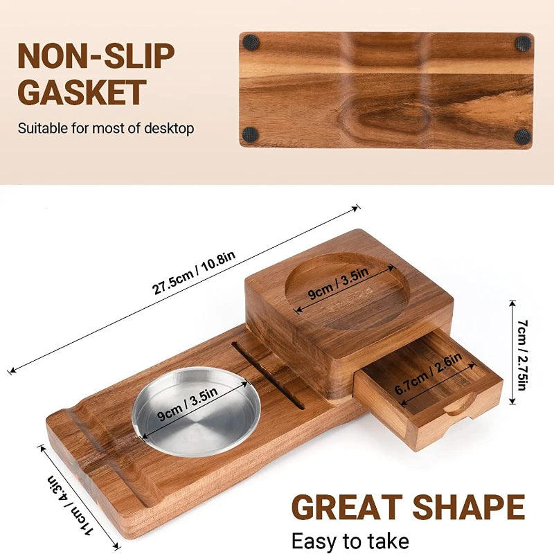 Wooden Cigar Ashtray Beverage Solid Wood Coaster Whiskey Tray Cigar Holder Cigar Box