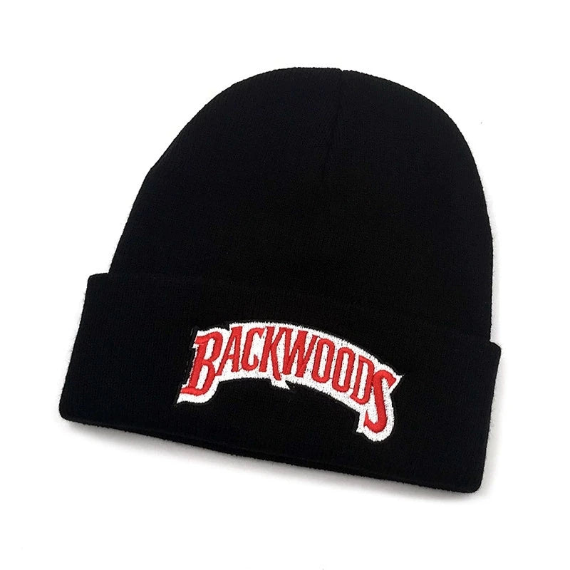 1pc Embroidered "BackWOODS" Butterfly Knitted Hat, suitable for men and women to wear in autumn and winter for outdoor sports an