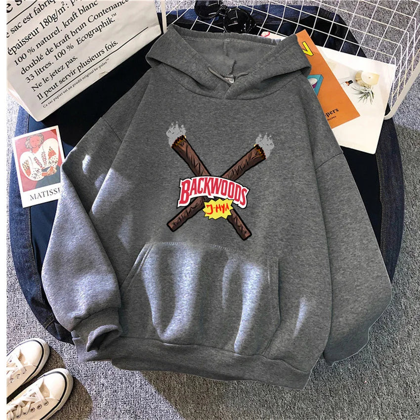 Backwood Autumn Women Hoodies Hip Hop Fleece Woman Casual Pullover Unisex Male Female Hoody Y2K Fashion Clothes Streetwear