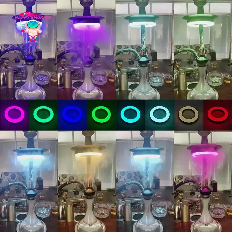 HAPPY SMOKING LED Hookah Light Show Shisha Ring Lamp Magnet Viscose with Remote Control