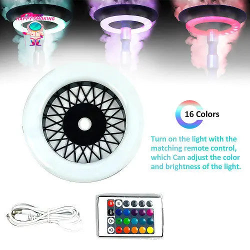 HAPPY SMOKING LED Hookah Light Show Shisha Ring Lamp Magnet Viscose with Remote Control